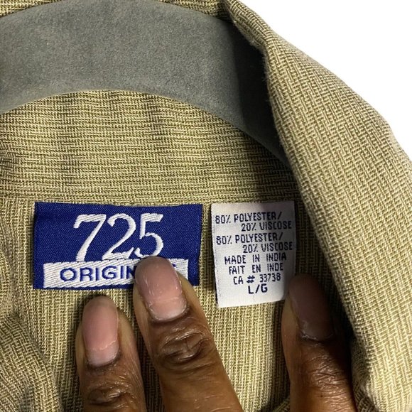 725 Originals Men's Tan Casual Button-Down Short Sleeve Shirt - Picture 4 of 7